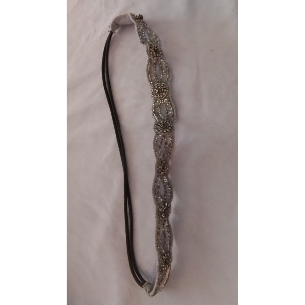 Beaded Rhinestone Elastic Headband